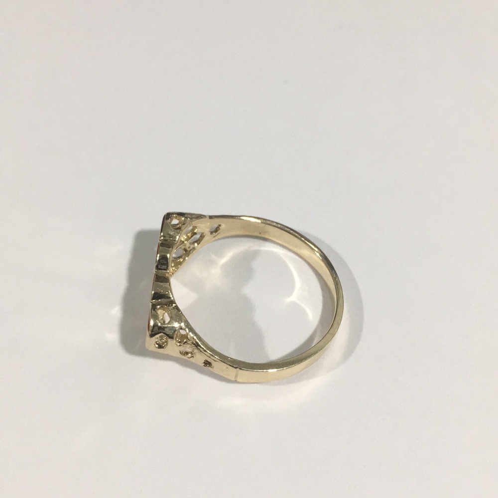 14k Yellow Gold Double Heart ❤️ Ring - Picture 6 of 6